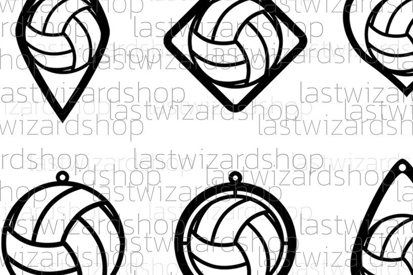 Intra απο ξύλο plywood 3mm-4mm πάχος – Σκουλαρίκια βόλεϊ, Love Volleyball Δίασταση  5x5 cm INTRAFABR-25029661