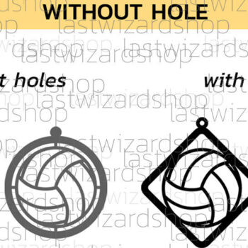 Intra απο ξύλο plywood 3mm-4mm πάχος – Σκουλαρίκια βόλεϊ, Love Volleyball Δίασταση  5x5 cm INTRAFABR-25029661 - Image 2