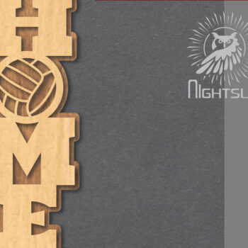 Intra απο ξύλο plywood 3mm-4mm πάχος – Βόλεϊ Σπίτι με λέιζερ διακόσμηση 2 Δίασταση  20x20 cm INTRAFABR-120390202 - Image 1