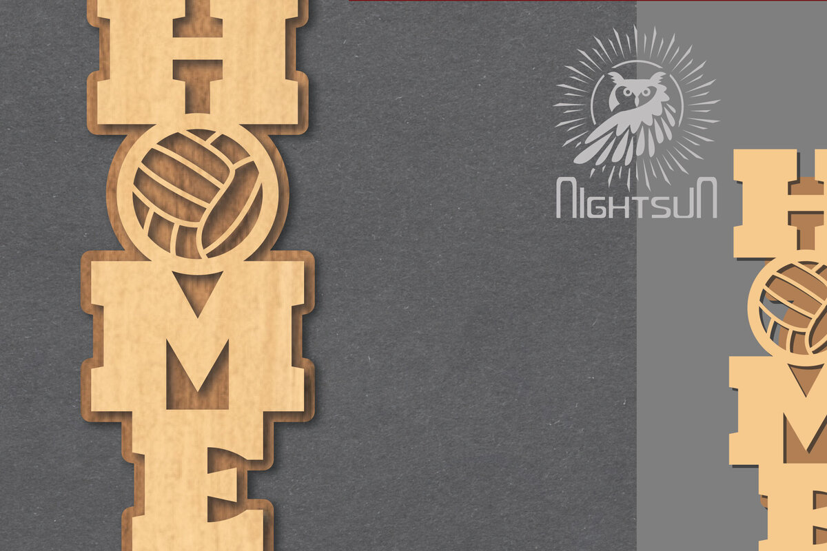 Intra απο ξύλο plywood 3mm-4mm πάχος – Βόλεϊ Σπίτι με λέιζερ διακόσμηση 2 Δίασταση  20x20 cm INTRAFABR-120390202