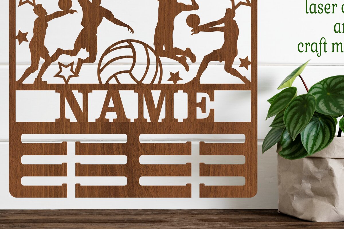 Intra απο ξύλο plywood 3mm-4mm πάχος – Σήμα κατόχου μεταλλίου βόλεϊ ανδρών Δίασταση  20x20 cm INTRAFABR-68180302