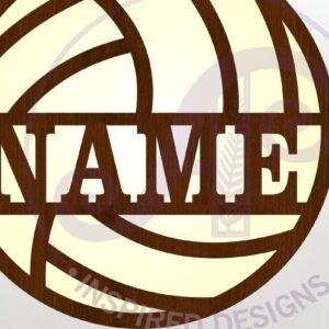 Intra απο ξύλο plywood 3mm-4mm πάχος – Πινακίδα τέχνης τοίχου με όνομα βόλεϊ, Δίασταση 40x30 cm INTRAFABR-122102815