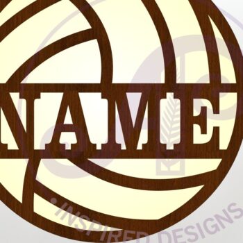 Intra απο ξύλο plywood 3mm-4mm πάχος – Πινακίδα τέχνης τοίχου με όνομα βόλεϊ, Δίασταση 40x30 cm INTRAFABR-122102815 - Image 1