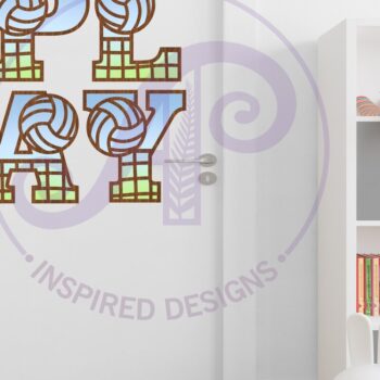 Intra απο ξύλο plywood 3mm-4mm πάχος – Δίχτυ βόλεϊ και αλφάβητο γραμμάτων μπάλας Δίασταση  20x20 cm INTRAFABR-90283997 - Image 3