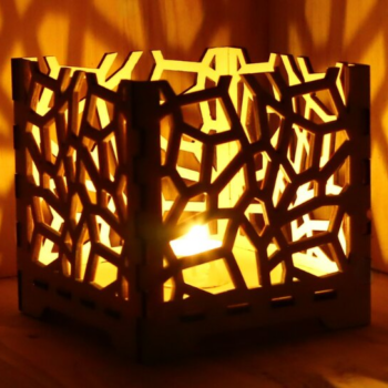 Intra απο ξύλο plywood 3mm-4mm πάχος – Κηροπήγα Voronoi Δίασταση  20x20 cm INTRAFABR-108403028 - Image 4