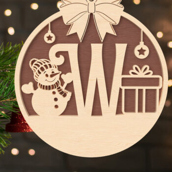 Intra απο ξύλο plywood 3mm-4mm πάχος – W Αρχικό χριστουγεννιάτικο στολίδι Δίασταση  20x20 cm INTRAFABR-107430619 - Image 1