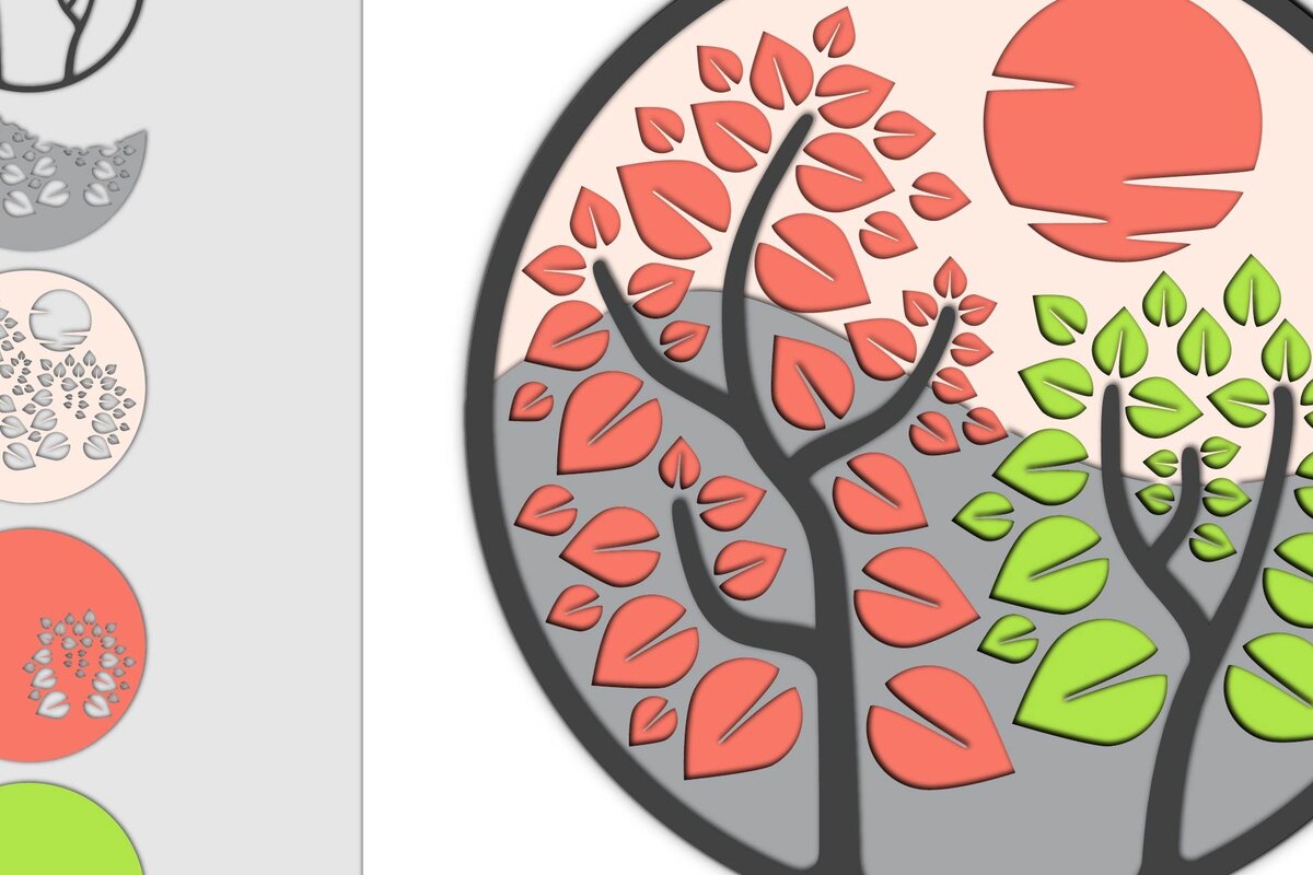 Intra απο ξύλο plywood 3mm-4mm πάχος – Wall Art 3D, Δέντρο Δίασταση  40x30 cm INTRAFABR-9852986