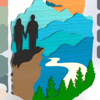 Intra απο ξύλο plywood 3mm-4mm πάχος – Wall Art Couple για κόφτες λέιζερ Δίασταση  40x30 cm INTRAFABR-79580297 - Image 1