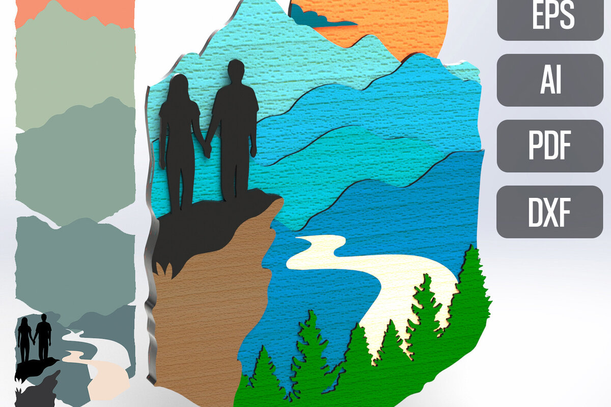 Intra απο ξύλο plywood 3mm-4mm πάχος – Wall Art Couple για κόφτες λέιζερ Δίασταση  40x30 cm INTRAFABR-79580297