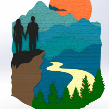 Intra απο ξύλο plywood 3mm-4mm πάχος – Wall Art Couple για κόφτες λέιζερ Δίασταση  40x30 cm INTRAFABR-79580297 - Image 2