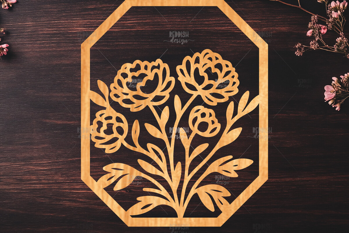 Intra απο ξύλο plywood 3mm-4mm πάχος – Wall Art Floral Πλαίσιο Δίασταση  40x30 cm INTRAFABR-125094827