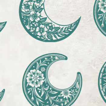 Intra απο ξύλο plywood 3mm-4mm πάχος – Wall Art Floral Moon Design 02 Δίασταση  40x30 cm INTRAFABR-113124513 - Image 1