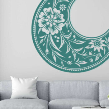 Intra απο ξύλο plywood 3mm-4mm πάχος – Wall Art Floral Moon Design 02 Δίασταση  40x30 cm INTRAFABR-113124513 - Image 3