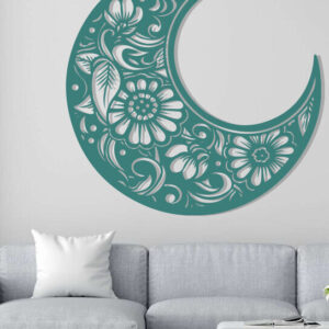 Intra απο ξύλο plywood 3mm-4mm πάχος – Wall Art Floral Moon  κοπής με λέιζερ Δίασταση  40x30 cm INTRAFABR-113125269