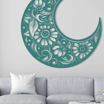 Intra απο ξύλο plywood 3mm-4mm πάχος – Wall Art Floral Moon  κοπής με λέιζερ Δίασταση  40x30 cm INTRAFABR-113125269 - Image 2