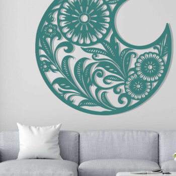 Intra απο ξύλο plywood 3mm-4mm πάχος – Wall Art Floral Moon  κοπής με λέιζερ Δίασταση  40x30 cm INTRAFABR-113125337 - Image 3