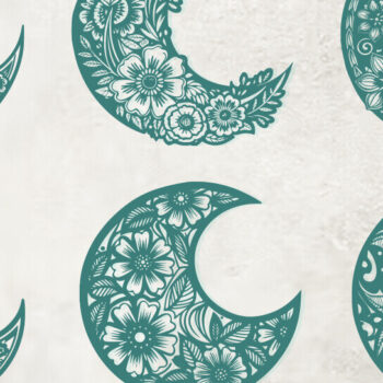 Intra απο ξύλο plywood 3mm-4mm πάχος – Wall Art Floral Moon  κοπής με λέιζερ Δίασταση  40x30 cm INTRAFABR-113123982 - Image 1