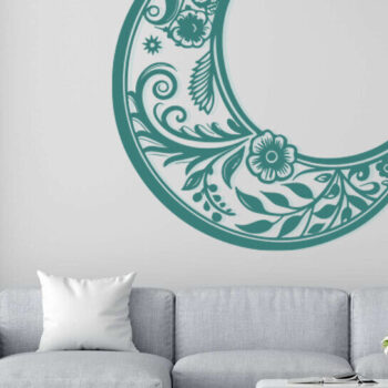 Intra απο ξύλο plywood 3mm-4mm πάχος – Wall Art Floral Moon  κοπής με λέιζερ Δίασταση  40x30 cm INTRAFABR-113123982 - Image 2