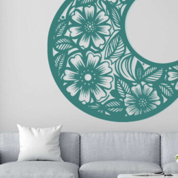 Intra απο ξύλο plywood 3mm-4mm πάχος – Wall Art Floral Moon  κοπής με λέιζερ Δίασταση  40x30 cm INTRAFABR-113123982 - Image 3