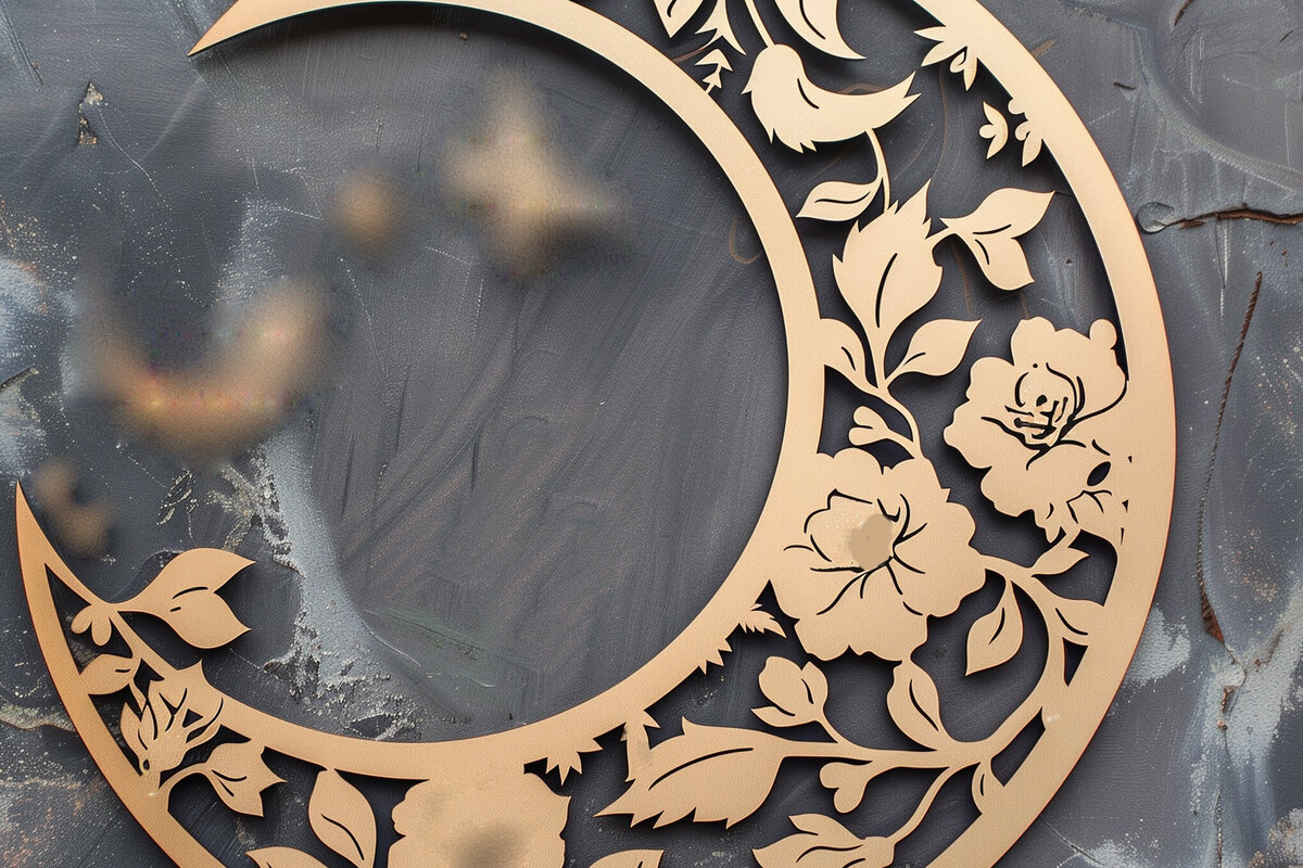 Intra απο ξύλο plywood 3mm-4mm πάχος – Wall Art Floral Moon Δίασταση  40x30 cm INTRAFABR-102101060