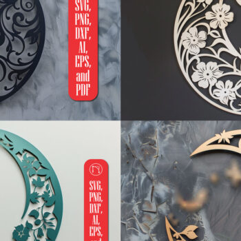 Intra απο ξύλο plywood 3mm-4mm πάχος – Πακέτο τοίχου Floral Moon Δίασταση  40x30 cm INTRAFABR-102125008 - Image 1