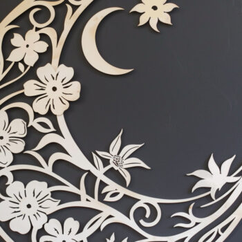 Intra απο ξύλο plywood 3mm-4mm πάχος – Πακέτο τοίχου Floral Moon Δίασταση  40x30 cm INTRAFABR-102125008 - Image 5