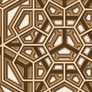 Intra απο ξύλο plywood 3mm-4mm πάχος – Wall Art Grille, Wall Art 3D, Hexagon Δίασταση  40x30 cm INTRAFABR-16792487