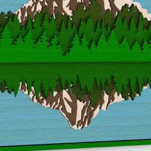 Intra απο ξύλο plywood 3mm-4mm πάχος – Wall Art Lake και Mountain για Laser Δίασταση  40x30 cm INTRAFABR-79580475