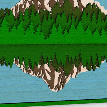 Intra απο ξύλο plywood 3mm-4mm πάχος – Wall Art Lake και Mountain για Laser Δίασταση  40x30 cm INTRAFABR-79580475 - Image 1