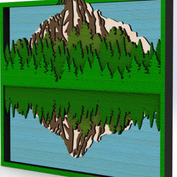 Intra απο ξύλο plywood 3mm-4mm πάχος – Wall Art Lake και Mountain για Laser Δίασταση  40x30 cm INTRAFABR-79580475 - Image 2