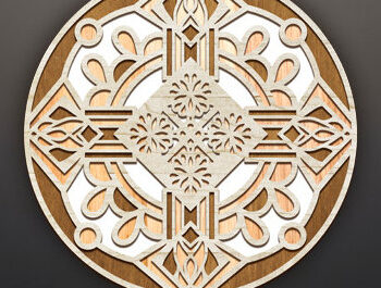 Intra απο ξύλο plywood 3mm-4mm πάχος – Wall Art 3d Mandala Δίασταση  40x30 cm INTRAFABR-95655190 - Image 1