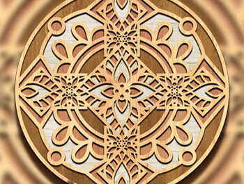 Intra απο ξύλο plywood 3mm-4mm πάχος – Wall Art 3d Mandala Δίασταση  40x30 cm INTRAFABR-95655164 - Image 3