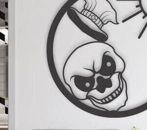 Intra απο ξύλο plywood 3mm-4mm πάχος – Τέχνη τοίχου με Skull Head Δίασταση  40x30 cm INTRAFABR-75171020