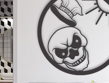 Intra απο ξύλο plywood 3mm-4mm πάχος – Τέχνη τοίχου με Skull Head Δίασταση  40x30 cm INTRAFABR-75171020 - Image 1