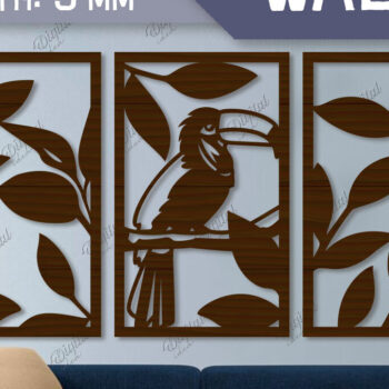 Intra απο ξύλο plywood 3mm-4mm πάχος – Τέχνη τοίχου Floral and Birds Δίασταση  40x30 cm INTRAFABR-85703241 - Image 1