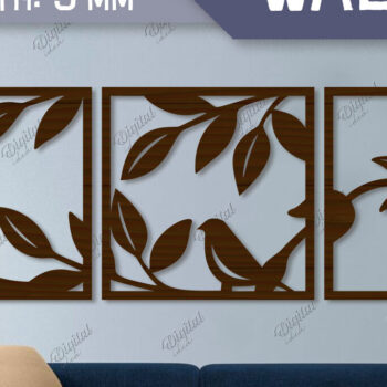 Intra απο ξύλο plywood 3mm-4mm πάχος – Τέχνη τοίχου Floral and Birds Δίασταση 40x30 cm INTRAFABR-85703048 - Image 1