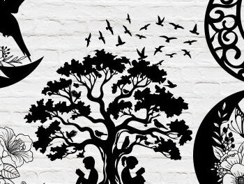 Intra απο ξύλο plywood 3mm-4mm πάχος – Πακέτο κοπής με λέιζερ Wall Art Moon Δίασταση  40x30 cm INTRAFABR-101051776 - Image 1