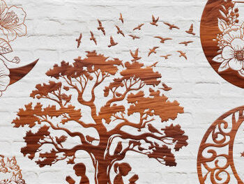 Intra απο ξύλο plywood 3mm-4mm πάχος – Πακέτο κοπής με λέιζερ Wall Art Moon Δίασταση  40x30 cm INTRAFABR-101051776 - Image 2