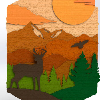 Intra απο ξύλο plywood 3mm-4mm πάχος – Wall Art Multilayer Forest για Laser Δίασταση  40x30 cm INTRAFABR-79580485 - Image 2