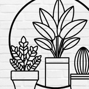 Intra απο ξύλο plywood 3mm-4mm πάχος – Επιτοίχιο φυτό κοπής με λέιζερ, DXF Δίασταση  20x20 cm INTRAFABR-100952614