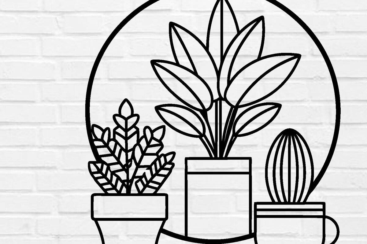 Intra απο ξύλο plywood 3mm-4mm πάχος – Επιτοίχιο φυτό κοπής με λέιζερ, DXF Δίασταση  20x20 cm INTRAFABR-100952614