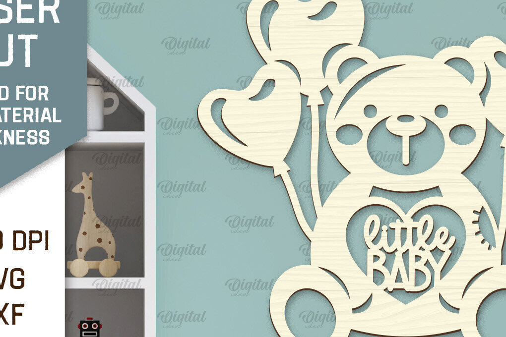 Intra απο ξύλο plywood 3mm-4mm πάχος – Τοίχο Διακόσμηση Βρεφικού Δωματίου Δίασταση  20x20 cm INTRAFABR-98430129