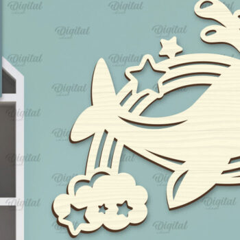 Intra απο ξύλο plywood 3mm-4mm πάχος – Τοίχο Διακόσμηση Βρεφικού Δωματίου Δίασταση  20x20 cm INTRAFABR-98430213 - Image 1