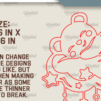 Intra απο ξύλο plywood 3mm-4mm πάχος – Τοίχο Διακόσμηση Βρεφικού Δωματίου Δίασταση 20x20 cm INTRAFABR-98406026 - Image 2