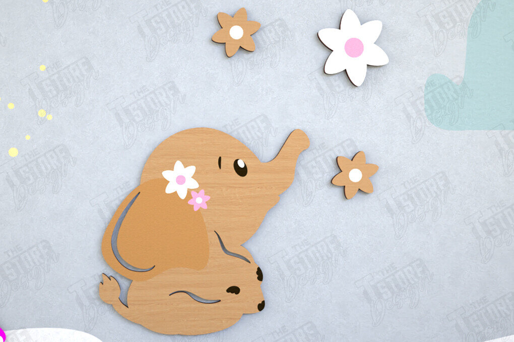 Intra απο ξύλο plywood 3mm-4mm πάχος – Διακόσμηση τοίχου βρεφικού δωματίου  κοπής με λέιζερ Δίασταση  40x30 cm INTRAFABR-114668480