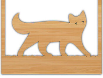 Intra απο ξύλο plywood 3mm-4mm πάχος – Τοίχο Cat File Decor Wall Art Δίασταση 40x30 cm INTRAFABR-69337329 - Image 2