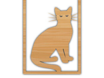 Intra απο ξύλο plywood 3mm-4mm πάχος – Τοίχο Cat File Decor Wall Art Δίασταση  40x30 cm INTRAFABR-69337140 - Image 2