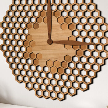 Intra απο ξύλο plywood 3mm-4mm πάχος – Πρότυπο κοπής με λέιζερ ρολόι τοίχου Δίασταση  40x30 cm INTRAFABR-68641723 - Image 1