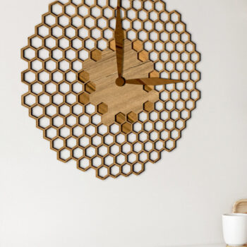 Intra απο ξύλο plywood 3mm-4mm πάχος – Πρότυπο κοπής με λέιζερ ρολόι τοίχου Δίασταση  40x30 cm INTRAFABR-68641723 - Image 2