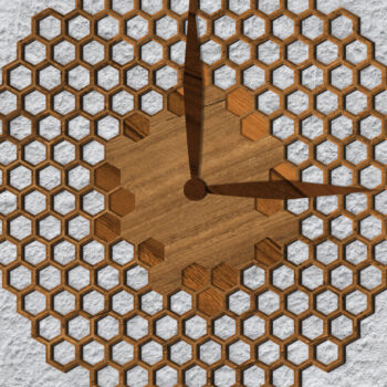 Intra απο ξύλο plywood 3mm-4mm πάχος – Πρότυπο κοπής με λέιζερ ρολόι τοίχου Δίασταση  40x30 cm INTRAFABR-68641723 - Image 4